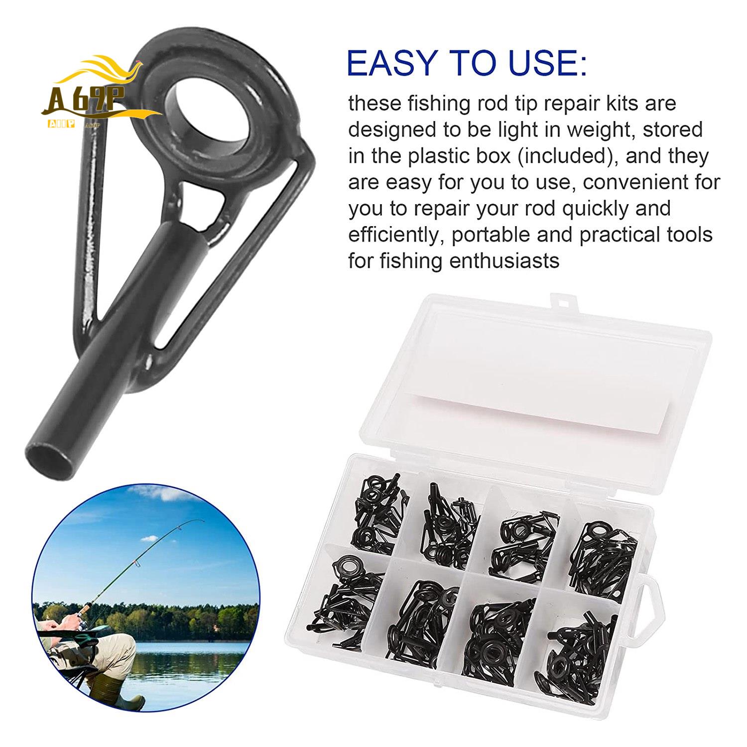 A69P-80 Pieces Fishing Rod Tip - Fishing Rod Guide Replacement recension och pris