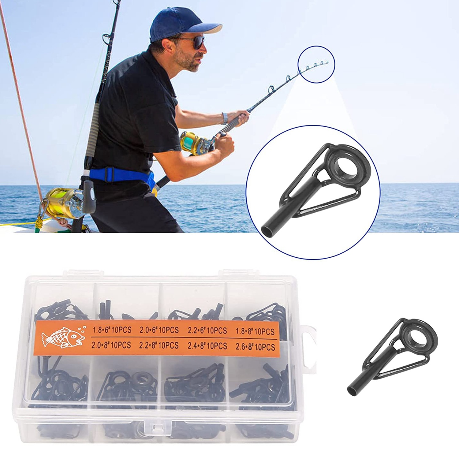 A69P-80 Pieces Fishing Rod Tip - Fishing Rod Guide Replacement recension och pris